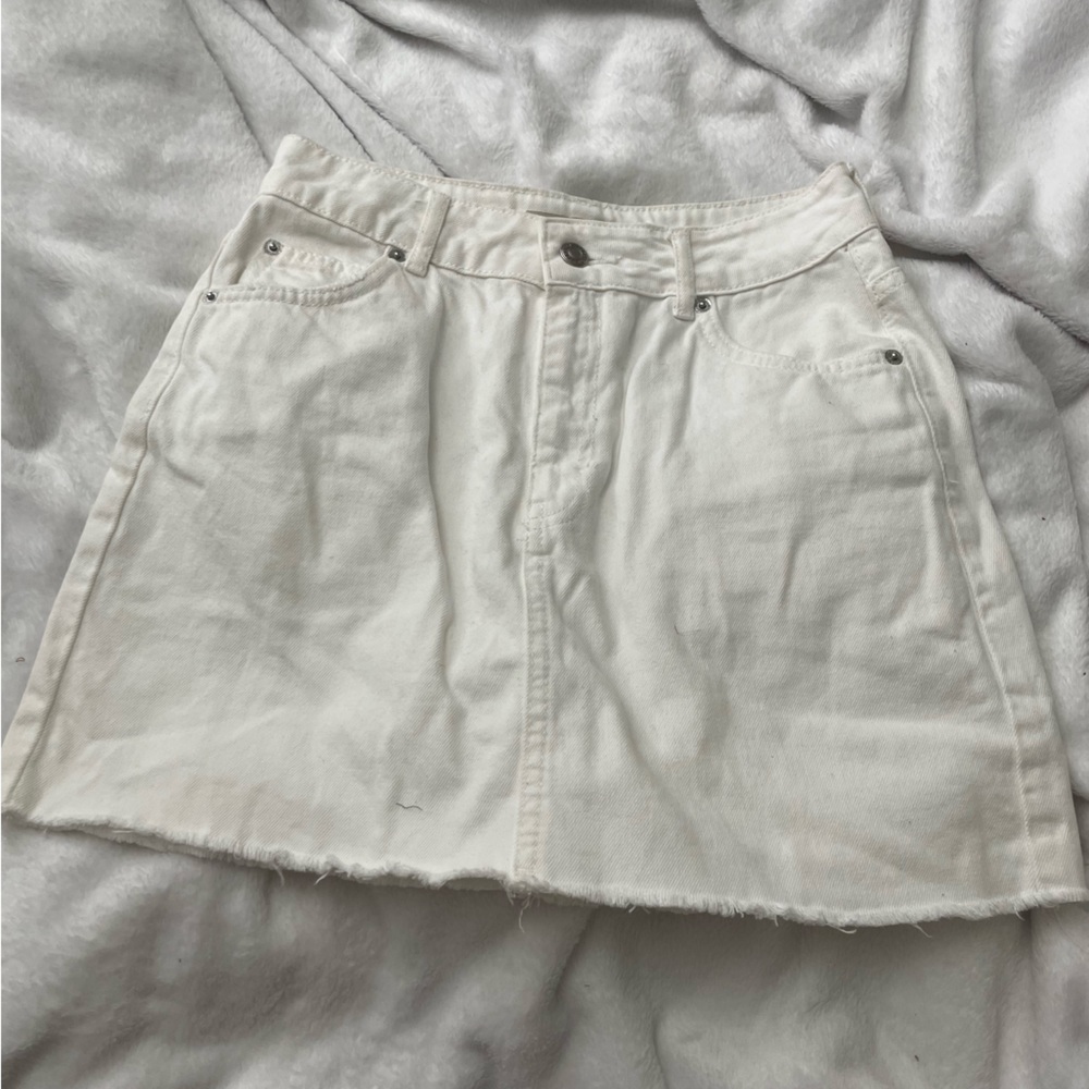 Topshop White Denim Skirt